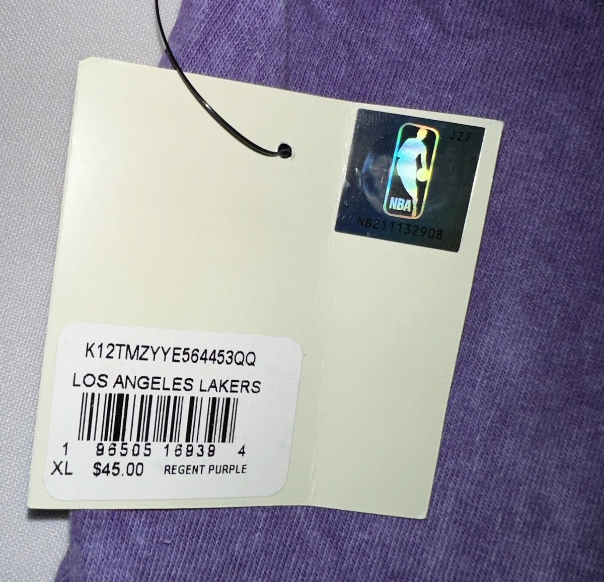 47 Brand Vintage Tubular Los Angeles Lakers T Shirt Mens Small