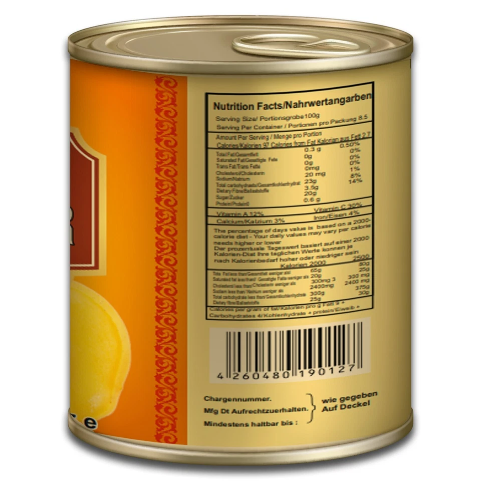 Kajal Premium Mangopüree Mango Pulp Kesar Mango Puree Mangomus Dessert 6 x 850g - Bild 2 von 2