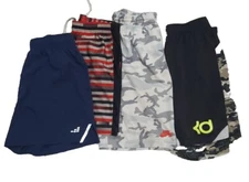 Lot Of 4 Mixed Brand Name Activewear Youth Boy's Shorts Elastic Waistbands 