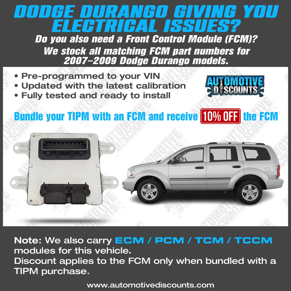 Dodge Durango 2007 caja de fusibles TIPM remanufacturada 04692097 Plug & Play Foto 4 de 4