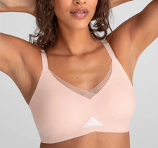 New Honeylove CrossOver Wireless Pink / White T-Shirt Bra Size: L