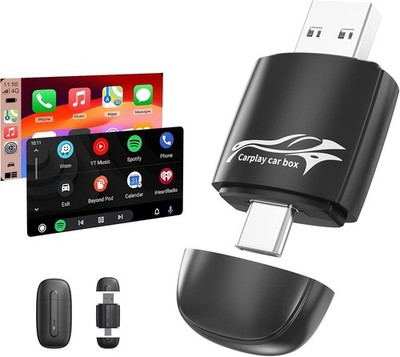 2-in-1 Wireless CarPlay Android Auto Adapter Plug & Play USB  für iPhone Android