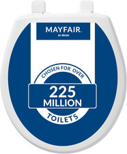 Caswell Modern Slow Close Toilet Seat, Durable Plastic Seat, Made in USA, Round,