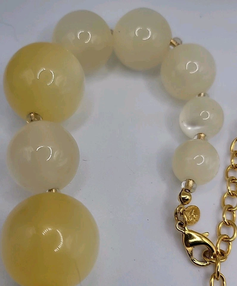 Collar Joan Rivers Audaz Amarillo Opalescente Brillo Lunar Grueso Declaración Foto 4 de 4