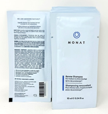 Monat Renew Shampoo w/ Rejuveniqe Medium/Thick Hair (10 Samples, 10ml each)