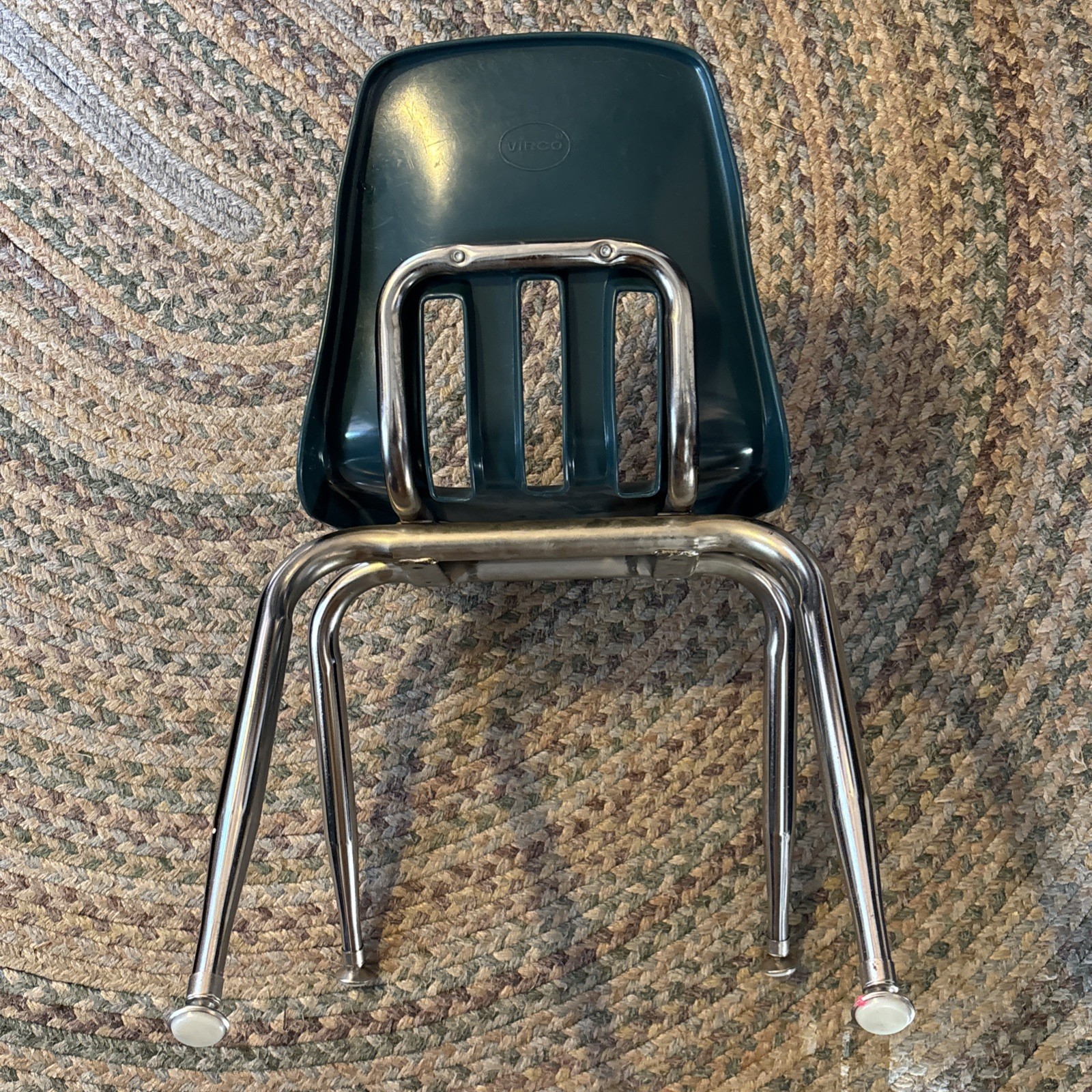 3 Vintage Green Mid-Century VIRCO 12" Plastic Kids School Chairs Children’s