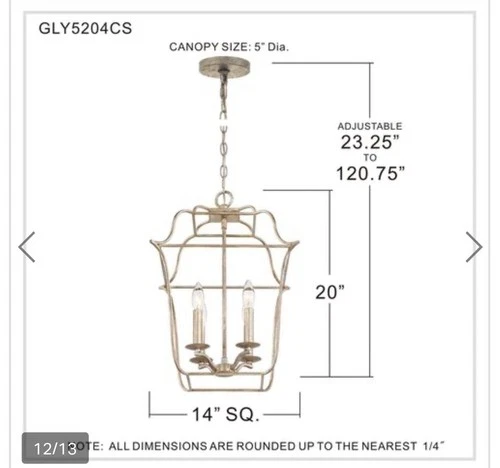 Chandelier Quoizel Century Silver Leaf Finish Gly5204cs  - Picture 3 of 4