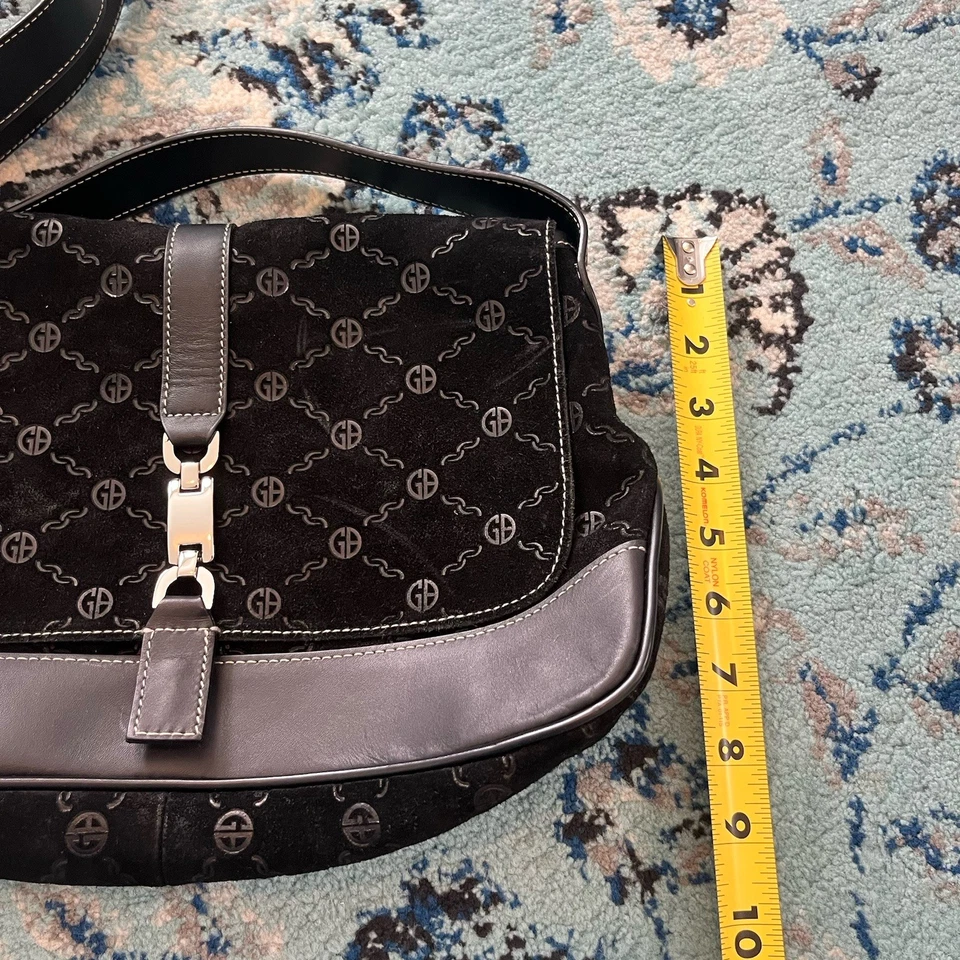 Bolsa de mão Gianni Bini vintage couro preto fecho magnético anos 90 Y2K - Imagem 4 de 4