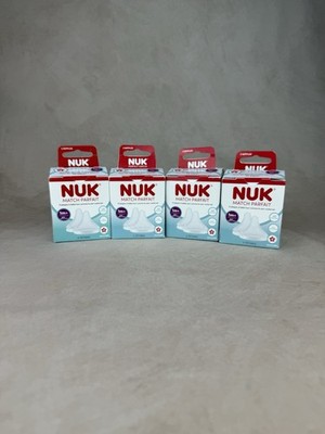 4 X NUK Perfect Match Medium Flow Baby Bottle Replacement Nipples Anti Colic 1m+