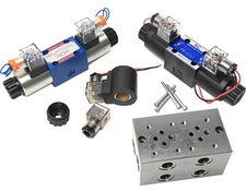 Hydraulic Double Head Solenoid Diverter Valve For Excavator Wood Grabber 12V/24V