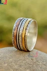 Designer Handmade Sterling Silver Spinner Ring Anxiety Fidget Meditation Ring