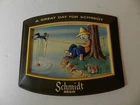VINTAGE  ADVERTISING SIGN-1977 SCHMIDT BEER FISHING SIGN-PLASTIC- BREWERIANA