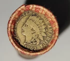 1863 Copper Nickel Indian Head On One End ~ Wheat Penny Cent Roll ~ Estate Coins