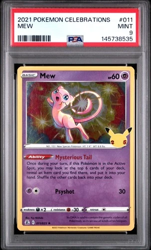 2021 POKEMON CELEBRATIONS #011 MEW PSA 9
