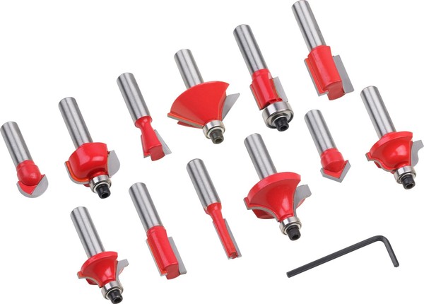 Meister FräSer Set 12Teilig 8Mm HolzfräSer Hartmetall NutfräSer BüNdigfräSer-image