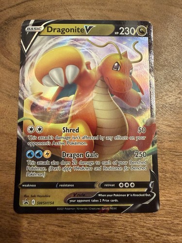 Pokemon Card Dragonite V SWSH154 Black Star Promo Holo Rare Pack Fresh Gem Mint