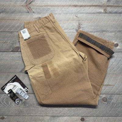 Vtg Carhartt B111 Pants 38x30 Washed Duck Flannel Lined Brown Sun Bleached Faded