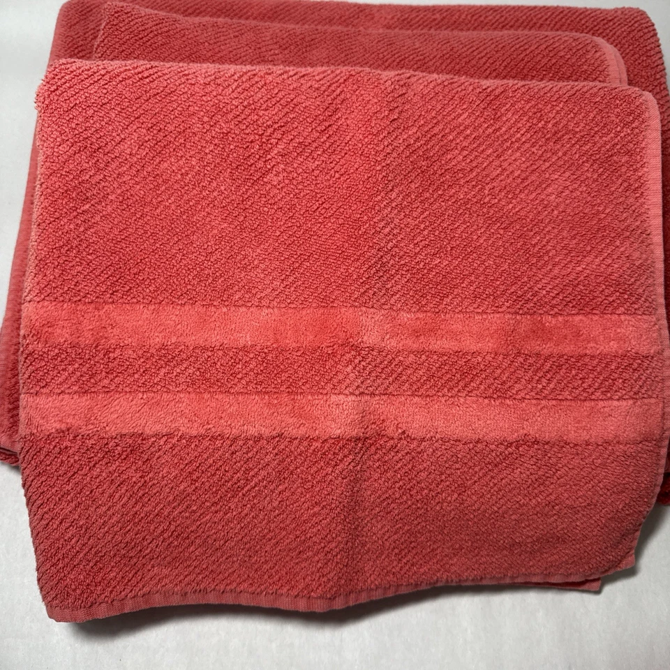 Lote 3 Sábanas de Baño Boutique Besana Naranja Melocotón (1), Toalla (2) Italia 100% Algodón Foto 2 de 4