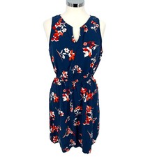 41 Hawthorn Floral Print Sleeveless Dress Blue Red Sleeveless Size Medium NWT