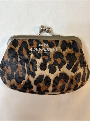 Coach Kisslock Peyton Ocelot coin purse in a leopard print