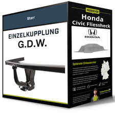 Starre Anhängerkupplung für HONDA Civic Fliessheck 94- VI Typ MA/MB G.D.W. NEU