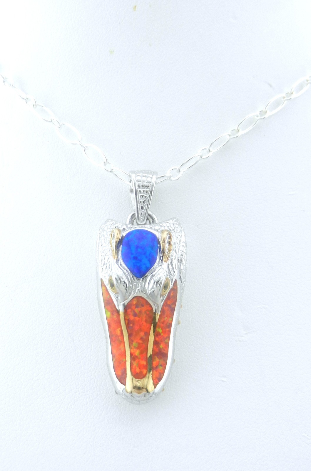 Kovel Solid Sterling Silver Alligator Pendant Pin… - image 2