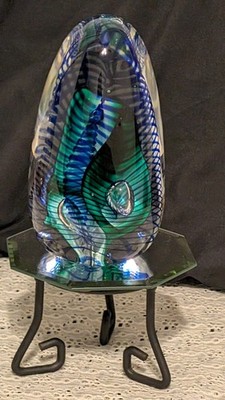 THE INCREDIBLE-WIZARD AT WORK!-HAL DAVID BERGER! DICHROIC GLASS 5''Tx2.5''W RARE!