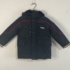 London Fog Kids Navy Sherpa Lined Hooded Winter Jacket Size 4