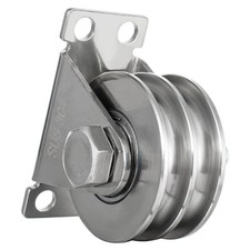 Double Groove Cable Fixed Pulley Block, Heavy Duty Stainless Steel, Bearing I