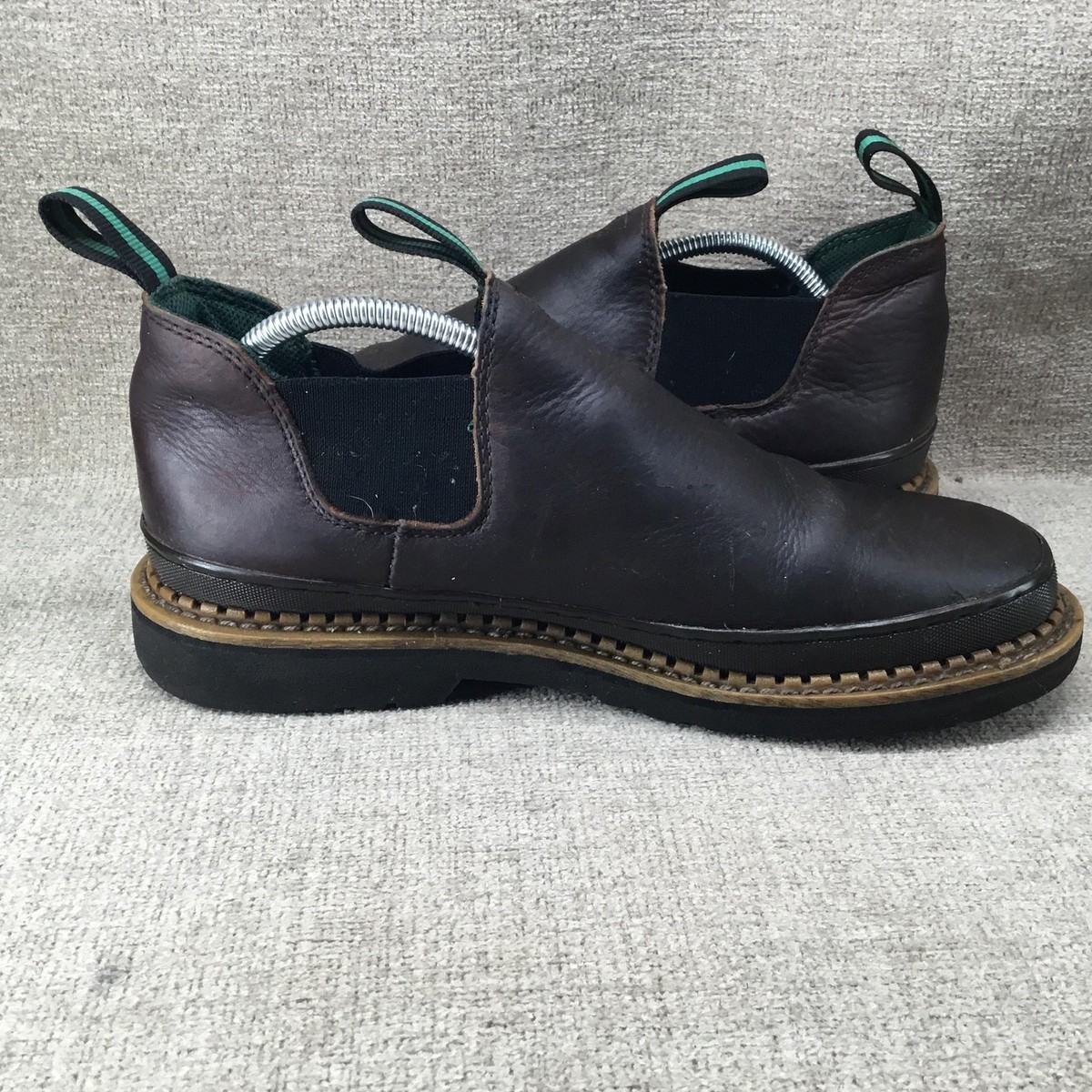 Georgia Boot Brown Leather Romeo Slip-On Shoes with Black Elastic Georgia Boot Giant Romeo GR262 Full Grain Leather Slip-On  main image 4