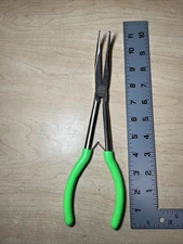 MAC Tools 45° Bent Curved Needle Nose Pliers Red Grip Spring 11" Long Reach