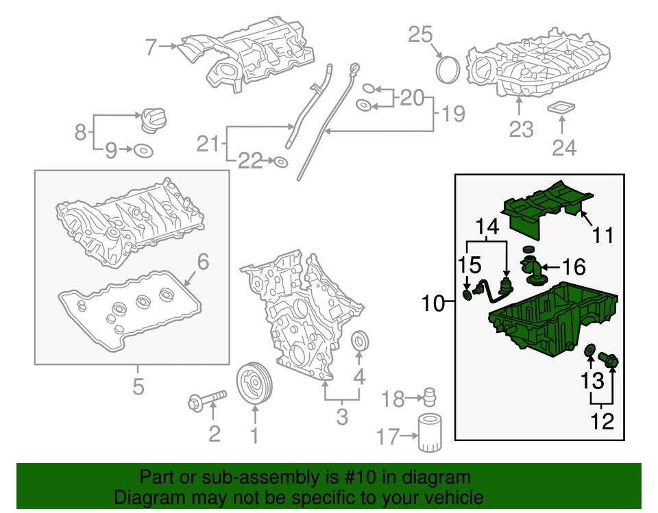Genuine GM Oil Pan 12716568 - Image 3 of 3