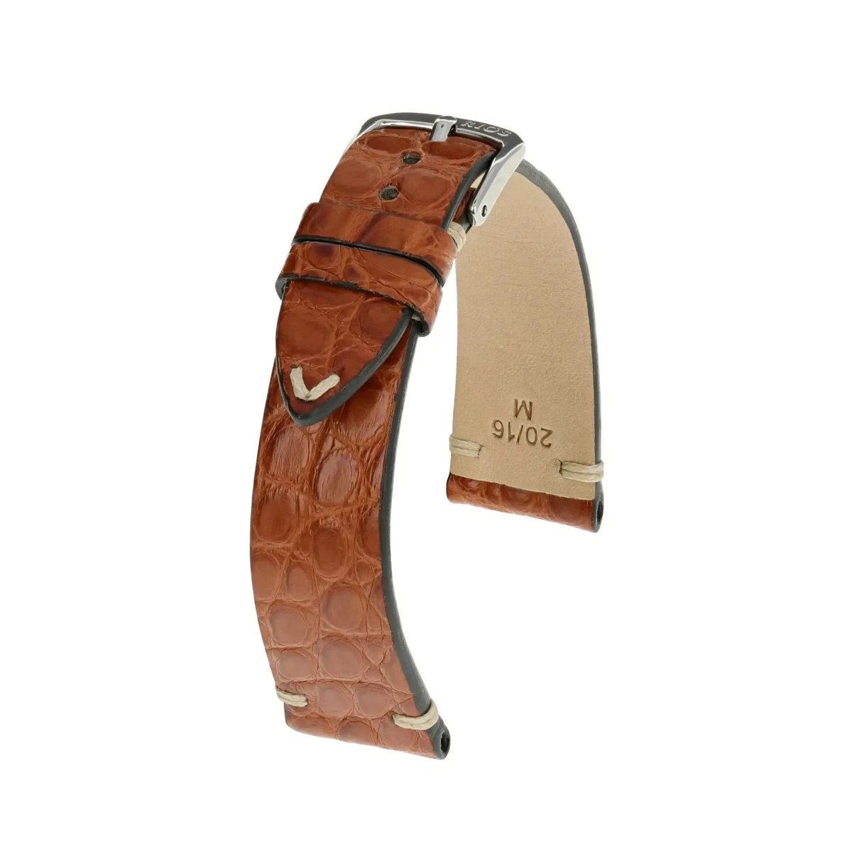 OTTOODY Bracelets de Montre en Cuir de Grain d'alligator, Bracelets de