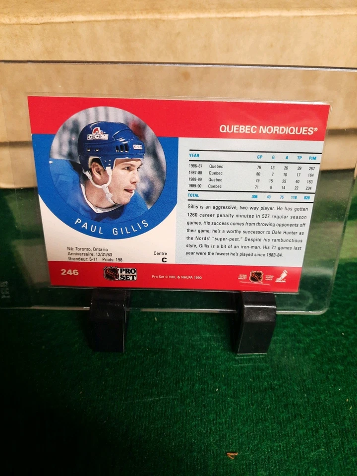 1990-91 Pro Set - Paul Gillis #246 #23 on front, no bloody nose - Image 2 of 2