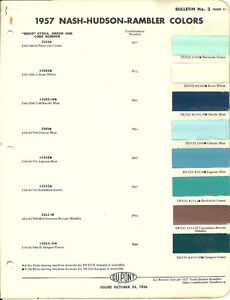 1957 Cadillac Color Chart