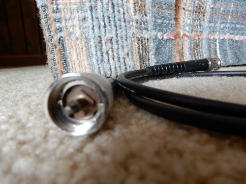POMONA RG58 BNC MALE TO PL259 UHF MALE COAX RF CABLE JUMPER 2 1/2 FEET - Picture 2 of 3