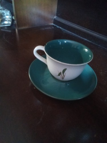 VINTAGE DENBY GREEN WHEAT DINNER 6 PEOPLE TABLE SETTING - Picture 7 of 7