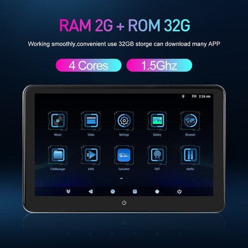 2PCs Car Rear Headrest Monitor 2+32GB Android 11 11.6'' Touch Screen Player WIFI - Picture 12 of 18