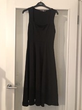 BNWT Ladies Black Square Neck Fit & Flare Midi Dress By Boohoo (Size 10)