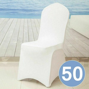 Weiß Stuhlhussen Stretch Stretchhusse Stuhlbezug Stuhlüberzug Hochzeit 100pcs