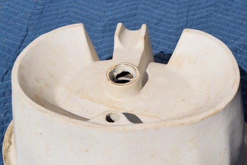 Vintage Painted Italian Porcelain Scalloped Drop In Sink Basin Garden Italy Hand - Picture 11 of 11