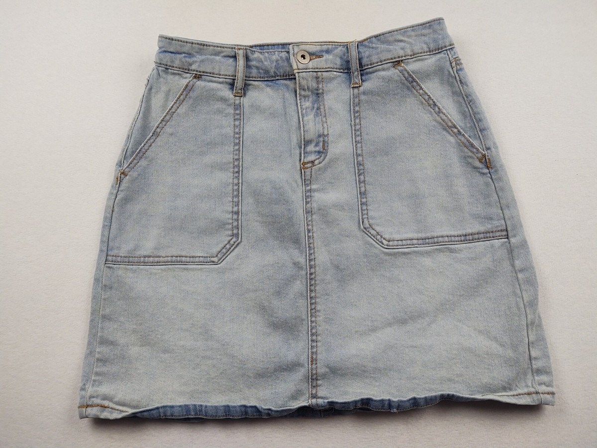 Sofia Alejandra Women's Size Light Blue Denim Short Pencil Skirt