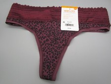 WARNER'S S 5 RX5101J Animal Print No Pinching No Problems Waistband Lace Thong