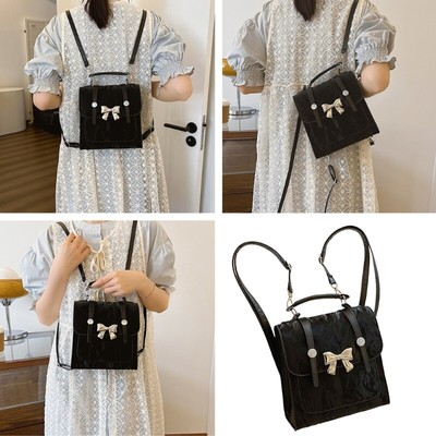 PU Leather Backpack School Bag Fashion Backpack with Bows Small Back Pack