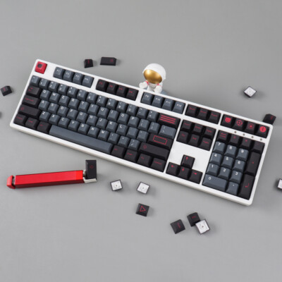 DIY EVIL DOLCH Keycap Gray  PBT Cherry Profile DYE-SUB 129 Key For MX 