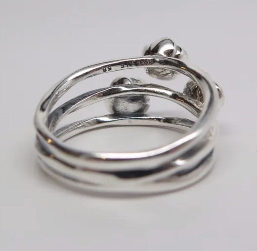 Genuine Pandora Three Wishes 3 Grey Pearl Sterling Silver