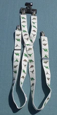Vintage Little Boys Adj Stretch Suspender Dinosaurs Suspenders White Stegosaurus