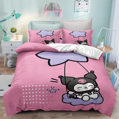 Kuromi Bettwäsche Set mit Benutzerdefinierter Namen Kissenbezüge80x80 Geschenk04