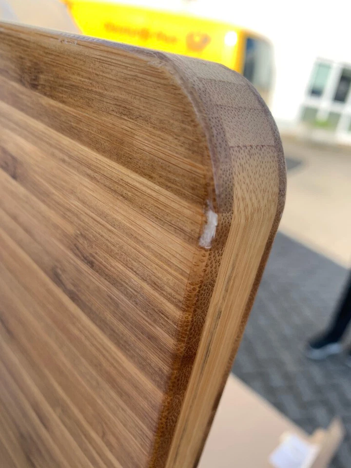 Tischplatte Holzplatte Bambus Farbton Karamell, lackiert, 160/180x80 cm, B-Ware  - Bild 4 von 4