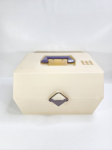 Vintage 1980s Caboodles Make Up Nail Polish Organizer Model 2700 Off White/Grey - Picture 12 of 12